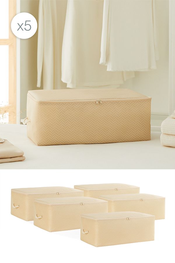 Ocean Home Textile 5 Pieces Medium Size Beige Herringbone Base Bottom Sweater Pique Blanket Throw 52x28x21 Trendyol