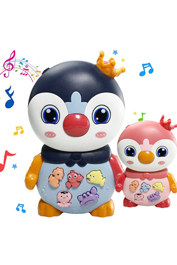 TUENGİ STORE Işıklı Müzikli Bebek Aktivite Oyuncağı Piyano Sevimli Penguen Müzikli Eğitici Oyuncak