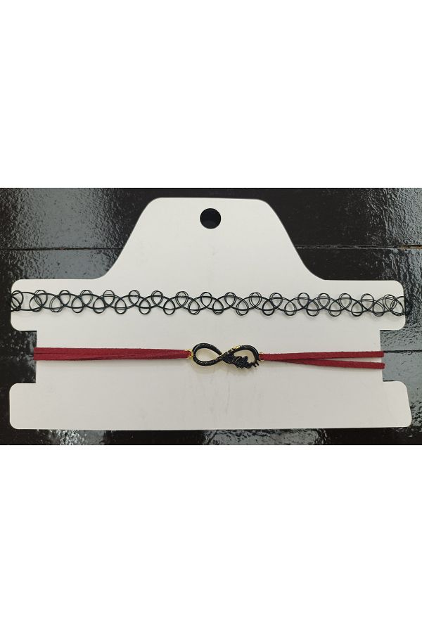 BRC Collection-Infinity Chocker Necklace,Tattoo Flexible Chocker Necklace, Double Chocker Necklace 1