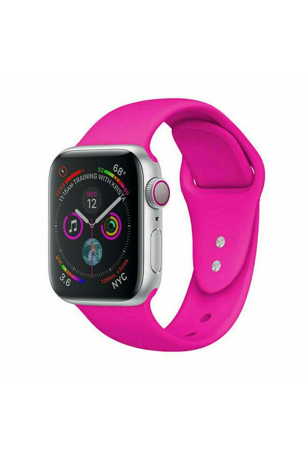 Bili im Aksesuar Apple Watch 2 3 4 5 6 Compatible Neon Pink Sport Silicone Band 40 mm Trendyol