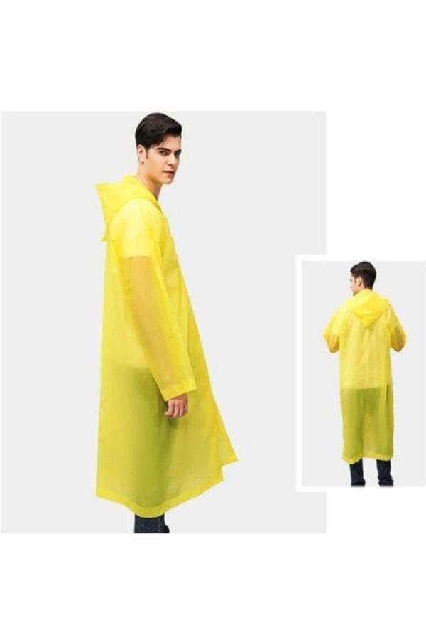 Mashotrend Hooded Unisex Adult Colorful Raincoat Standard Mold Transparent Raincoat Rain Protector Trendyol