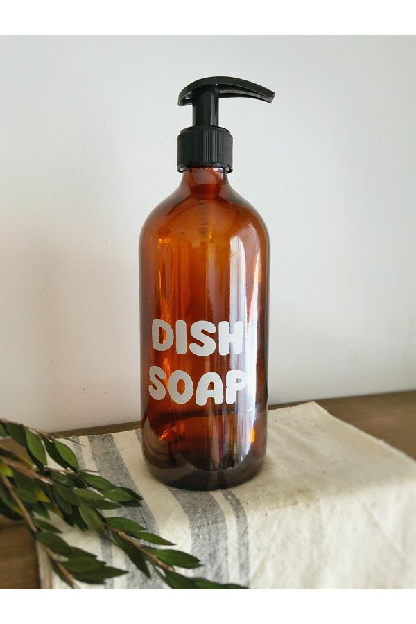 Atölye Merdiven-Sticlă de săpun lichid din sticlă chihlimbar Dozator de săpun pentru vase 500 ml Decorativ 1