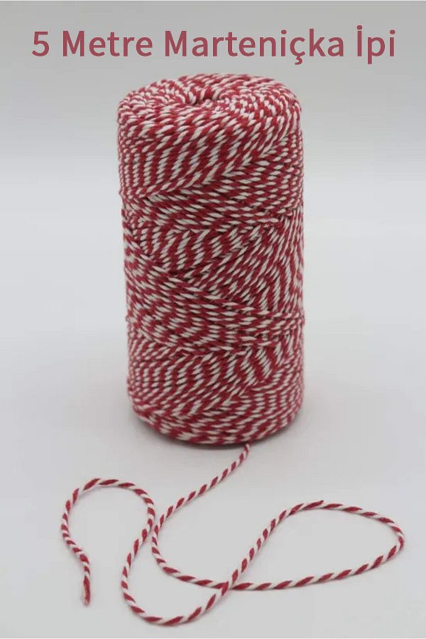 Hobimos-5 Meters Red and White Seagull String, Luck, Bracelet, Seagull String, Gift Packing String 1