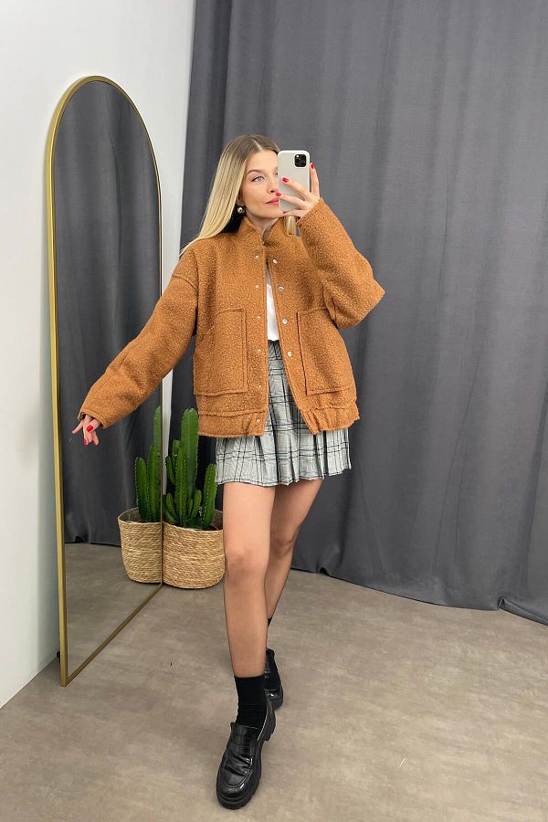 Tan boucle coat deals