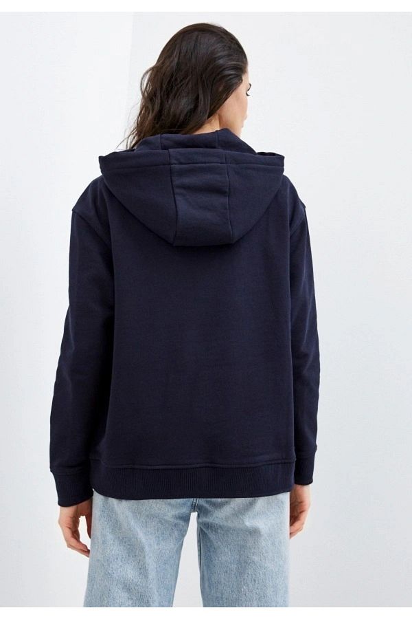 Tommy Hilfiger ICONS Shield Embroidery Sweatshirt WW0WW29423 Navy Blue Relaxed Fit Trendyol