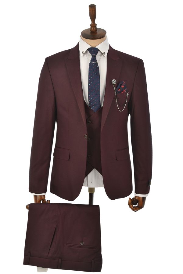 DeepSEA-Costum 3 piese pentru bărbați, slim fit, cu un singur nasture2301500 1