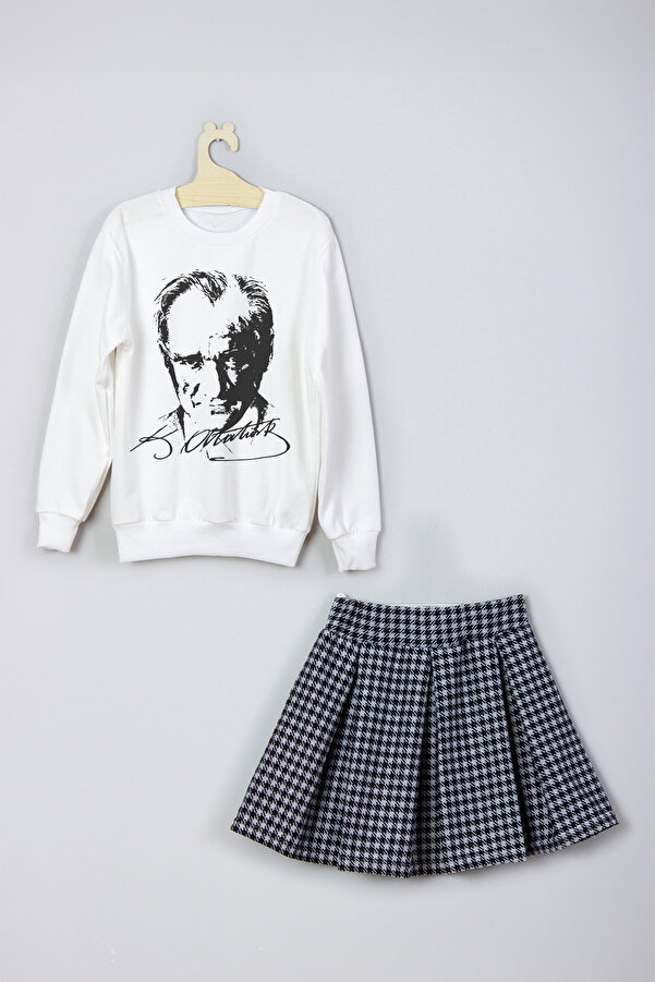 ADA BEBEK ÇOCUK Yeni Sezon Atatürk Baskılı Etek Sweat Takım