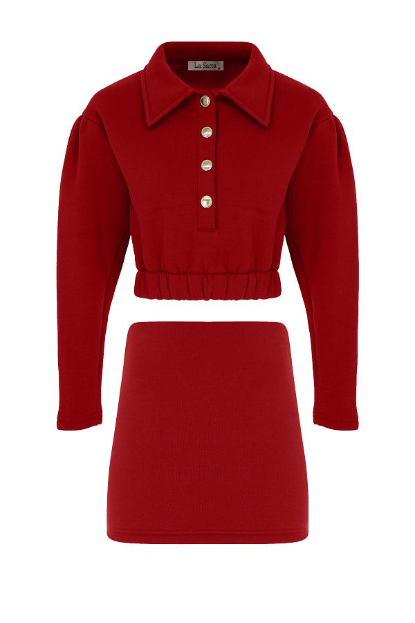 La Sarta Berry Bliss Lower Top Sweatshirt Skirt Set Trendyol