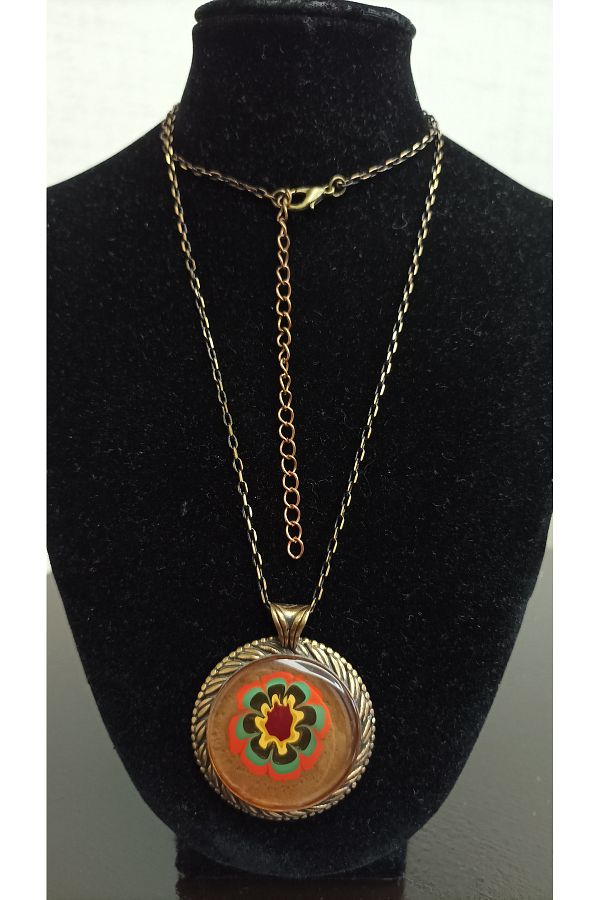 BRC Collection-Women's Framed Natural Stone Necklace 1