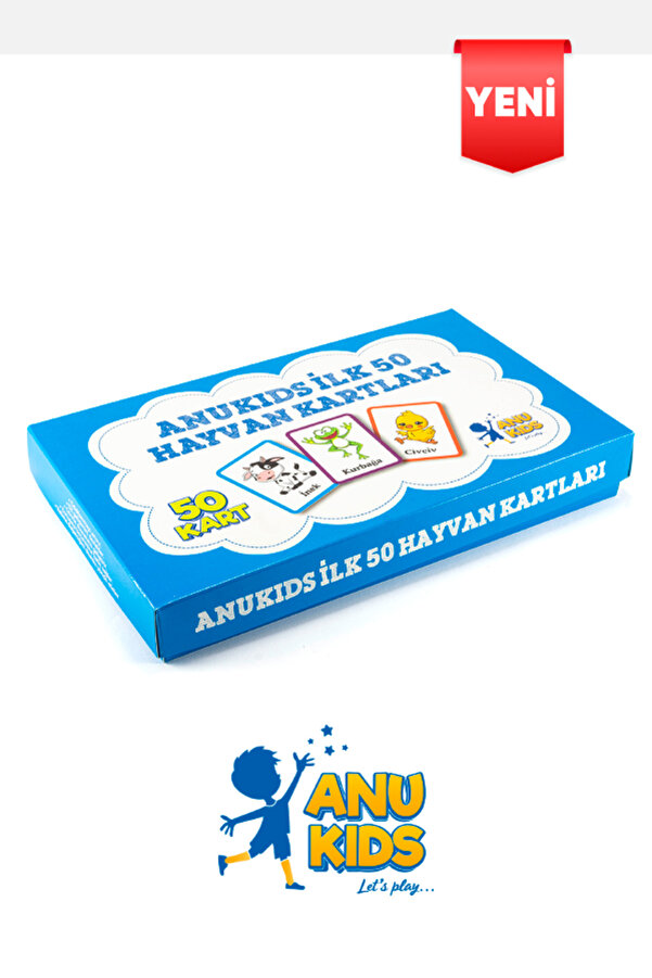 anu kids let's play Zeka Kartları Ilk 50 Hayvan Figürleri Eğitim Seti Bebeğimin Ilk Zeka Kartları Eğitici Kartları