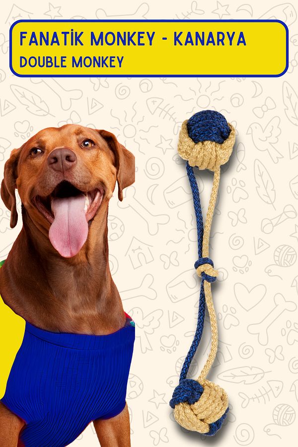 Proud Wave Dog Toy Fanatic Dental Floss Teeth Health Yellow Navy Blue Traction Medium Large Breed Teething Floss Trendyol