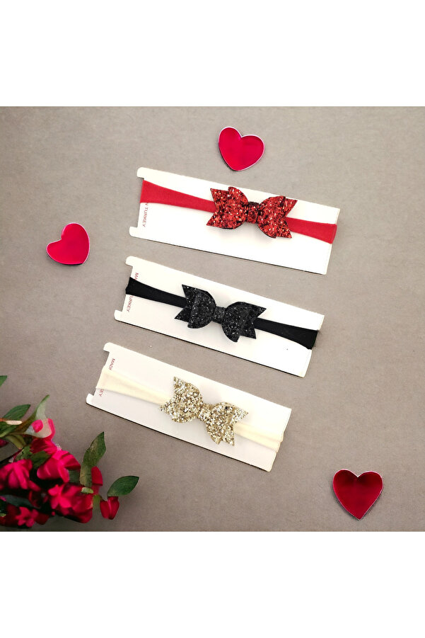 damlakidsmoda Kız çocuk bebek yenidoğan bandana set 3 lü 0/3 ay uyumlu asla iz yapmaz