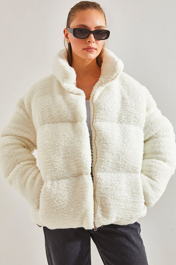 Bianco Lucci Women s Fur Lined Puffer Jacket 228360141004 Trendyol
