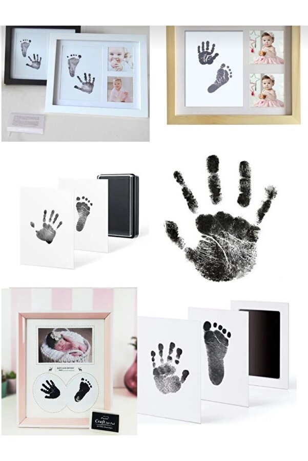 Rames Gift Bebek & Evcil Hayvan El Ayak Pati Izi Anı Albüm Baskı Seti Mürekkepsiz Bebek Siyah Kit Orta Boy