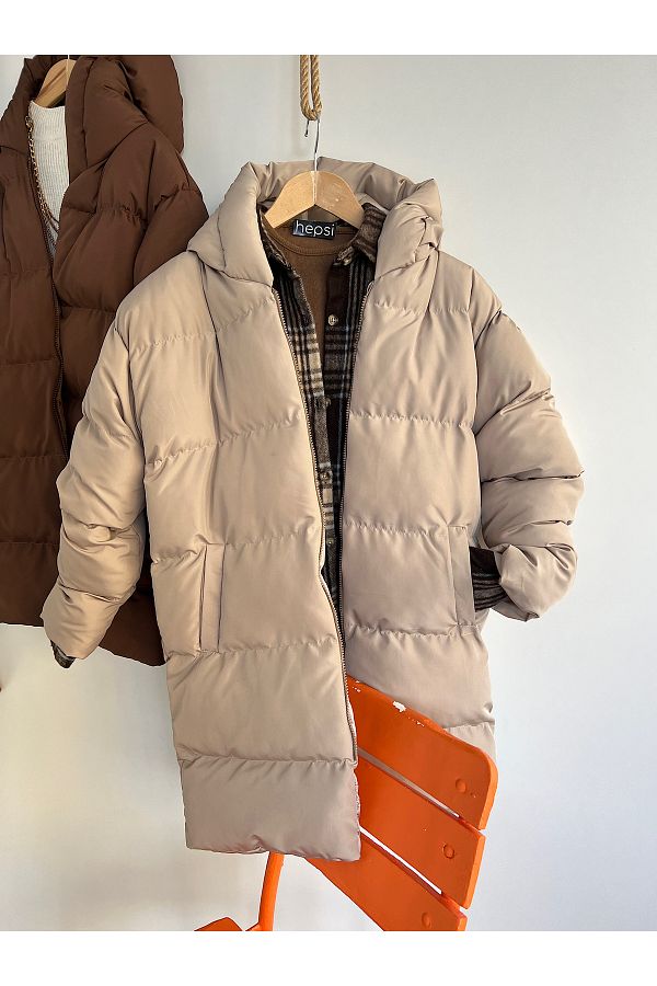 Hepsi Moda-Mink Hooded Puffer Jacket - 067 - Pr 1