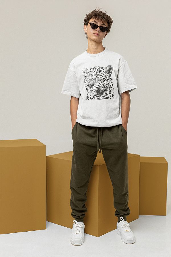 ADABEBEK-Tricou pentru bărbați cu model leopard 1