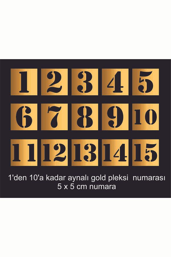 GÜNEŞ LAZER-Cabinet Number Table Number Circle Door Number Mirrored Pleski Number 1 From 15 E 1