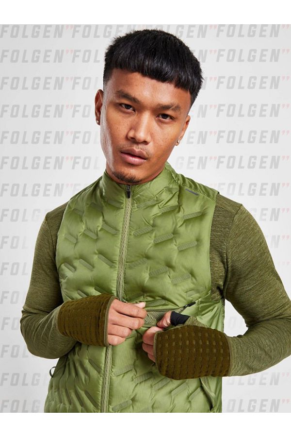 Nike Therma Fit ADV Repel Down Fill Running Full Zip Waistcoat Men s Green Thermal Vest Trendyol