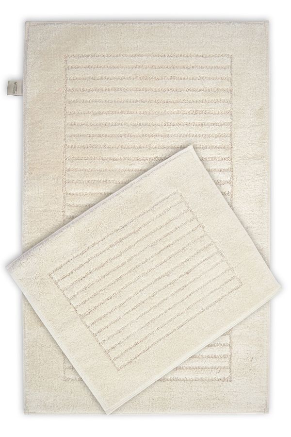 Confetti-Ccl Uni 17716 - Natural-Ecru Bath Mat, 57X100 and 50X57 Set of Two 1