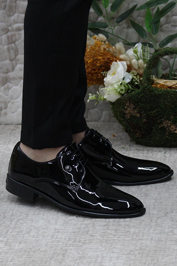 Pierre Cardin 7030-1 Black Patent Leather Groom Shoes Suit Shoes