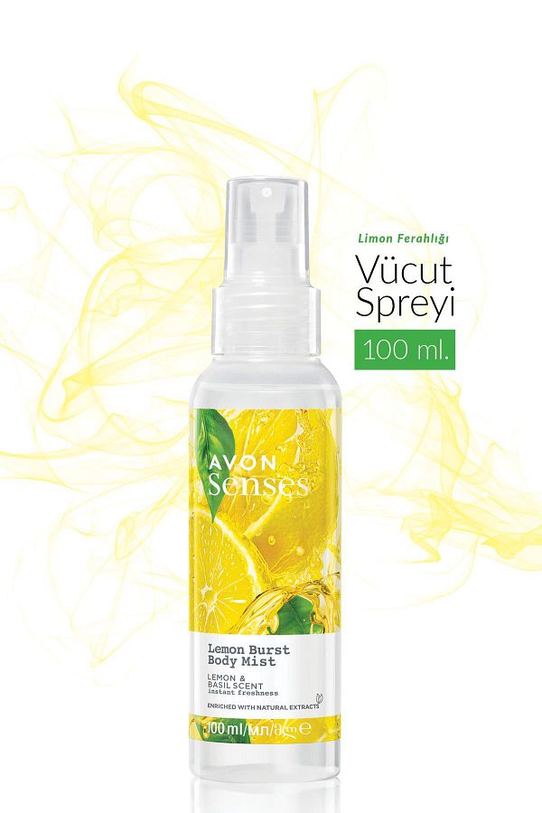 AVON-Senses Lemon Burst - Lemon and Reyhan Scented 100 ml Body Spray 1