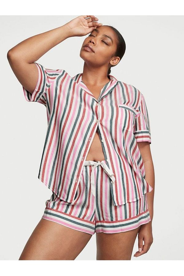 Victoria s Secret Flannel Shorts Pajama Set Trendyol