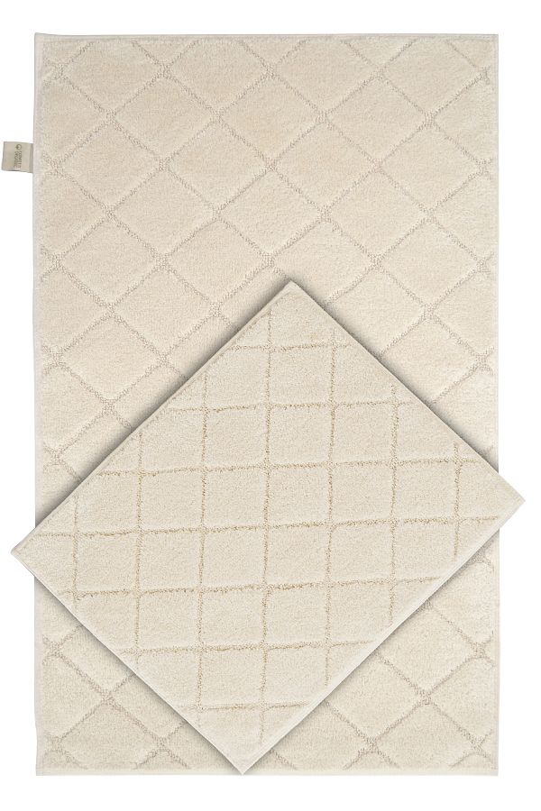 Confetti-Ccl Uni 17714 - Natural-Ecru Bath Mat, 57X100 and 50X57 Set of Two 1