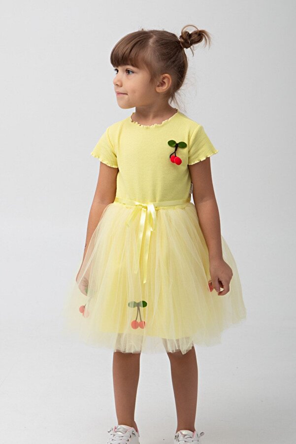 Fenomen Kids Kirazlı Tütülü Elbise