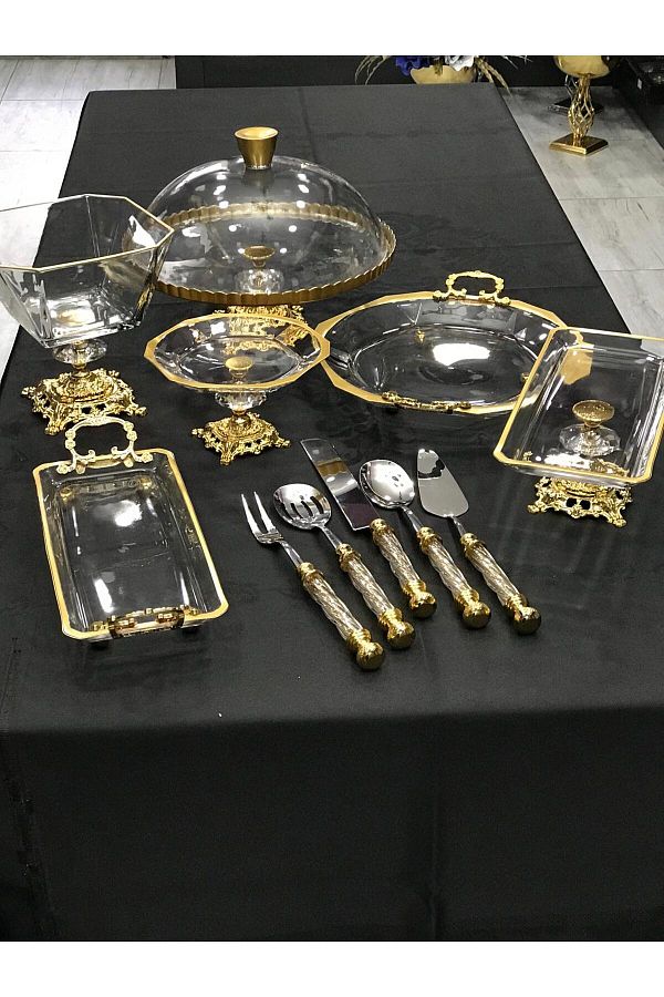 Santara-Avangard Gold Casting Leg Magnificent Set Composed of 6 Presentation and Special Design 5-Piece Service Set 1