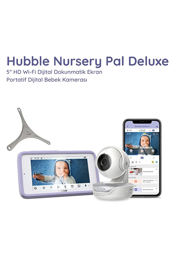 Genel Markalar Nursery Pal Deluxe 5” Hd Wi-fi Dokunmatik Ekran Portatif Dijital Bebek Kamerasıs