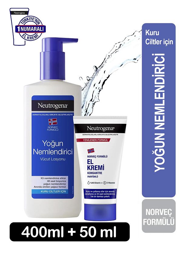 Neutrogena-400 ml Intensive Moisturizing Body Lotion + 50 ml Hand Cream 1