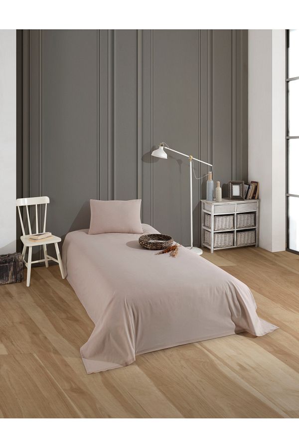 üntaş-Üntaş Serenat Double Elasticless Sheet and 2 Pillowcases Plain Brown 1