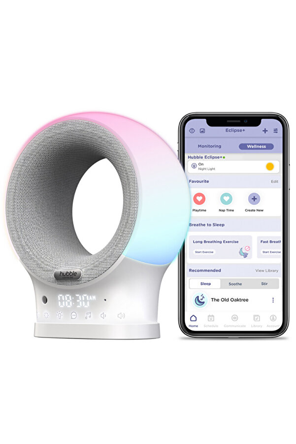 Hubble Eclipse Plus Bebek Telsizi Ninni Çalar Bluetooth Speaker Gece Lambası Gri Gri