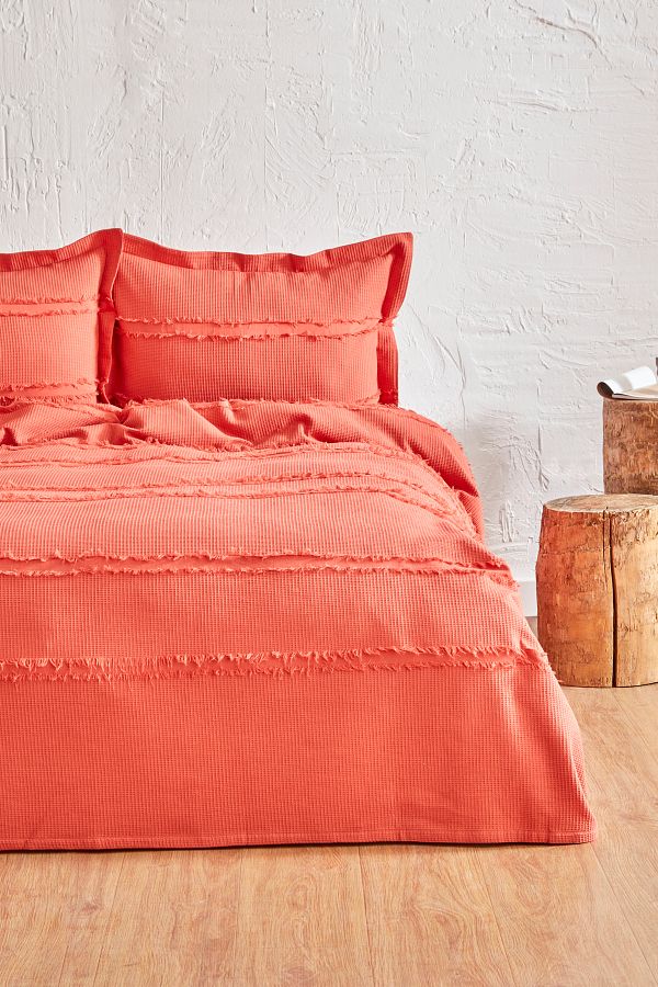 Karaca Home-Hazel Single Bedspread Set Red 1