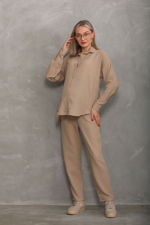 Miss Dünya Lissa-Front Buttoned Maternity and Maternity Tunic Set 1