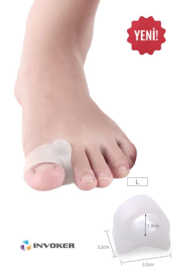 INVOKER-Silicone Roller Foot Big Toe Bone Corrector Hallux Valgus Silicone Flip-Flop Protector L 1