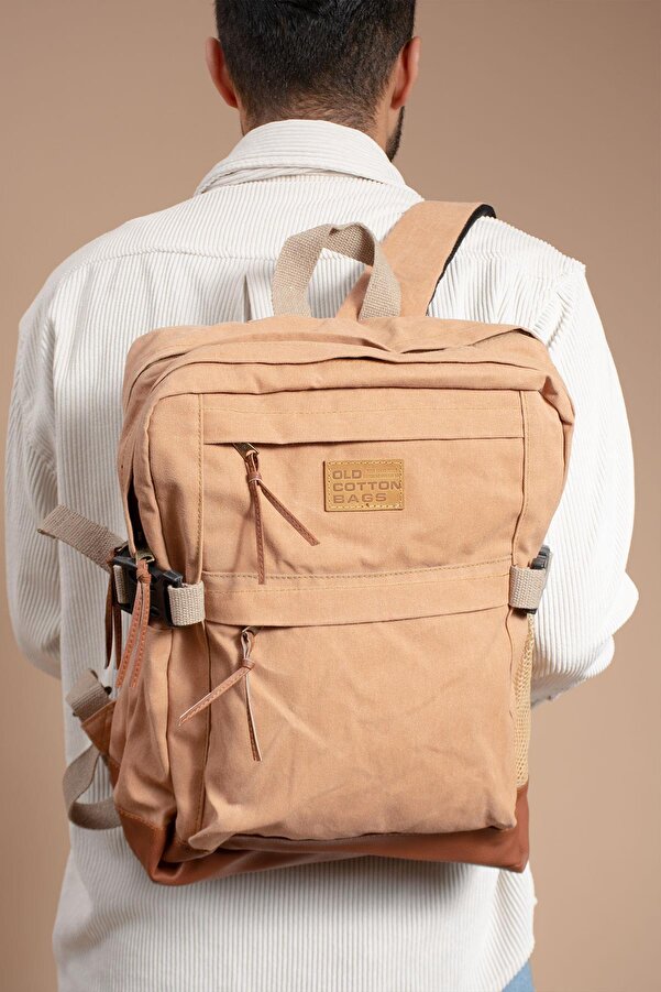 MELAMS Kullanışlı Seyahat ve Taşıma Çantası Vintage Kanvas Yan Cepli Su Geçirmez Unisex Sırt Çantası