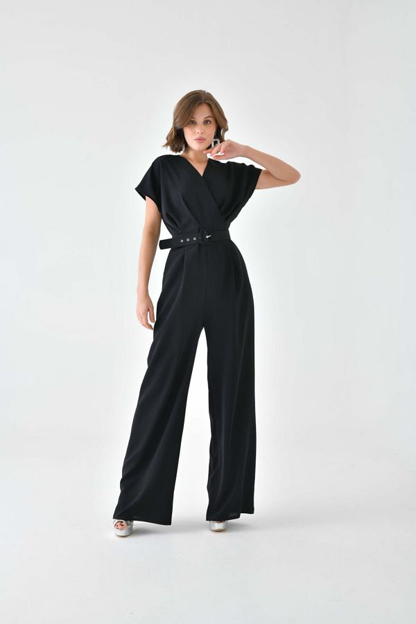 Black slim fit jumpsuit sales