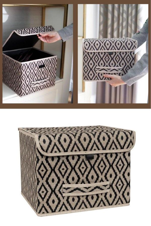 Flosoft-Multi-Purpose Box with Lid, Closet Shelf Organizer, Decorative Storage Box 1