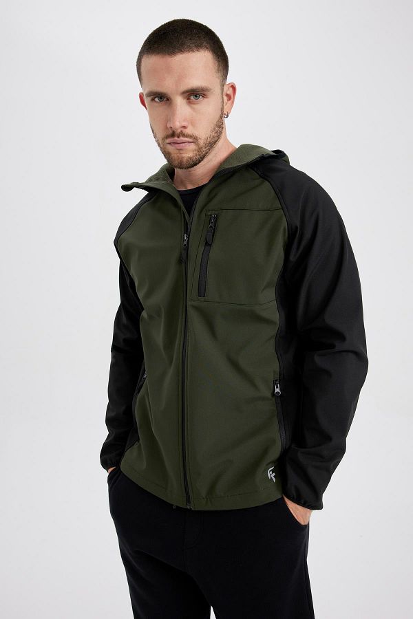 Defacto Defactofit Slim Fit Hooded Jacket Softshell Coat Z1876az23sp Trendyol