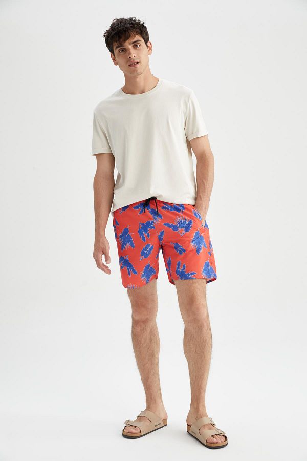 DeFacto-Regular Fit Patterned Short Swim Shorts Y8925az22hs 1