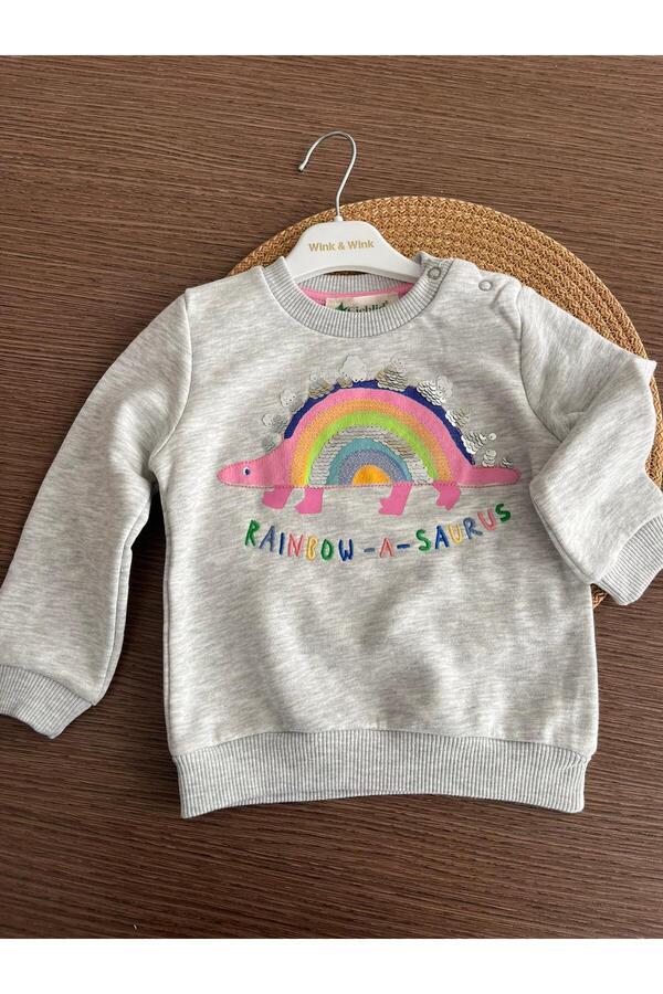 cichlid Kız bebek sweatshirt kaplumbağalı