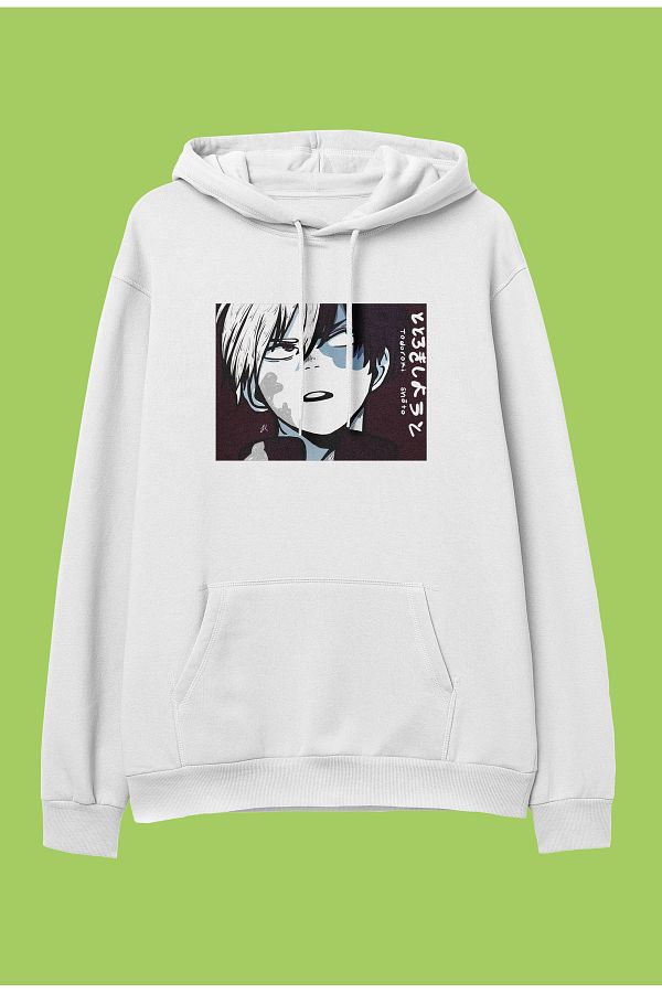 ZOKAWEAR Unisex My Hero Academia Shoto Todoroki anime character printed hooded sweatshirt hoodie Trendyol