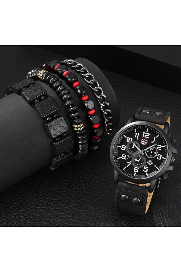 Choice LIANDU Quartz Wristwatch Hip Hop Fashion Men s Set of 5 Round Case Hardlex Dial Window Trendyol