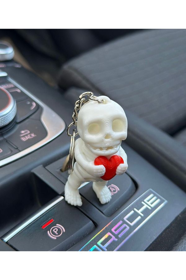 3dbaydesign-Mini Heart Movable Skeleton Keychain 1