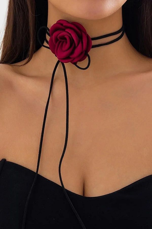 Satin choker necklace shop