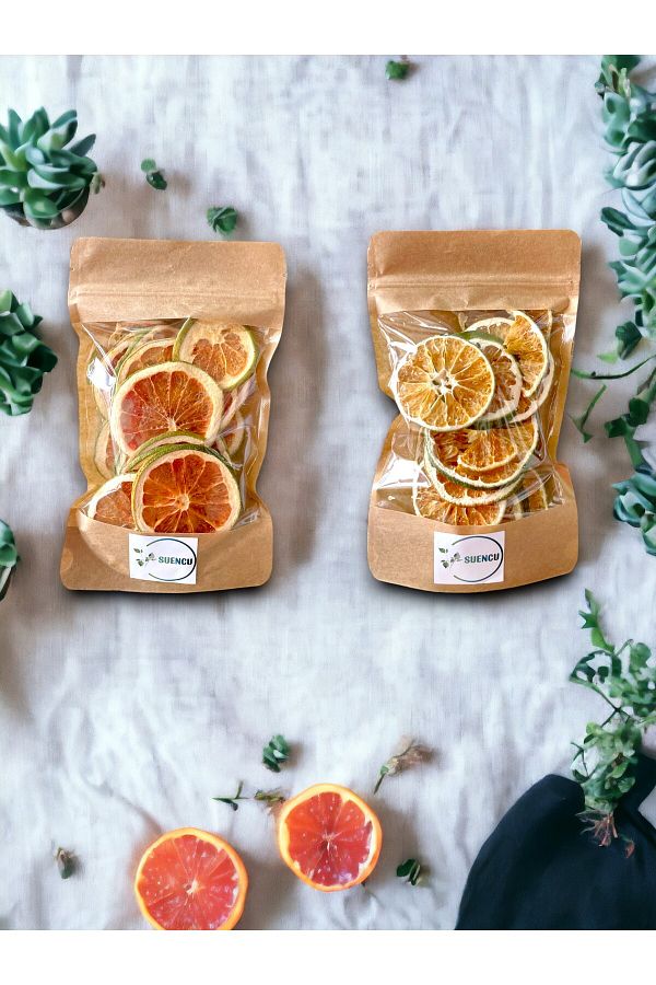 Suencu-Natural Additive-Free Dried Lime Tangerine & Grapefruit Package Suitable for Cocktails (100 Grams) 1
