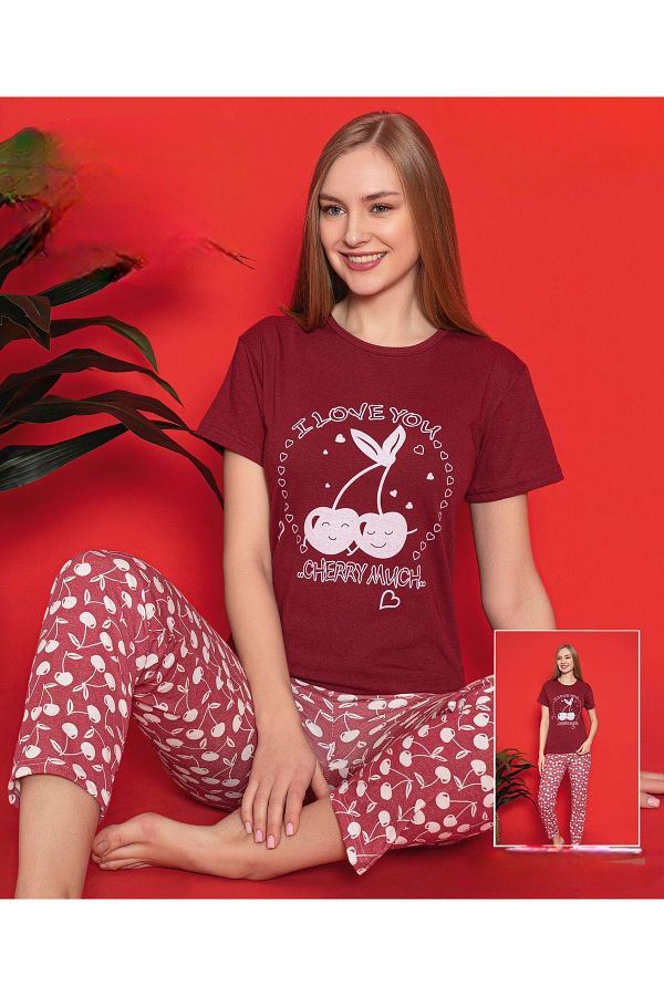 MISSIS PIJAMA Cherry Short Sleeve Pajama Set Trendyol