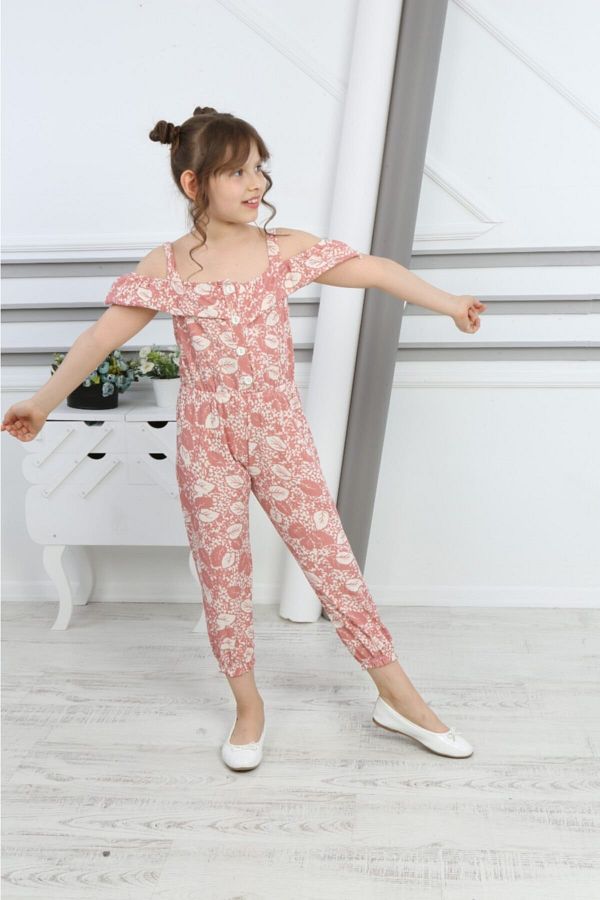 Spice Kids Girl s Strappy Capri Jumpsuit 2 10 Years Trendyol
