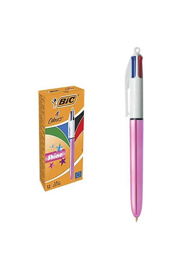 Bic-Ballpoint Pen Shine 4 Colors Pink Body951352 1
